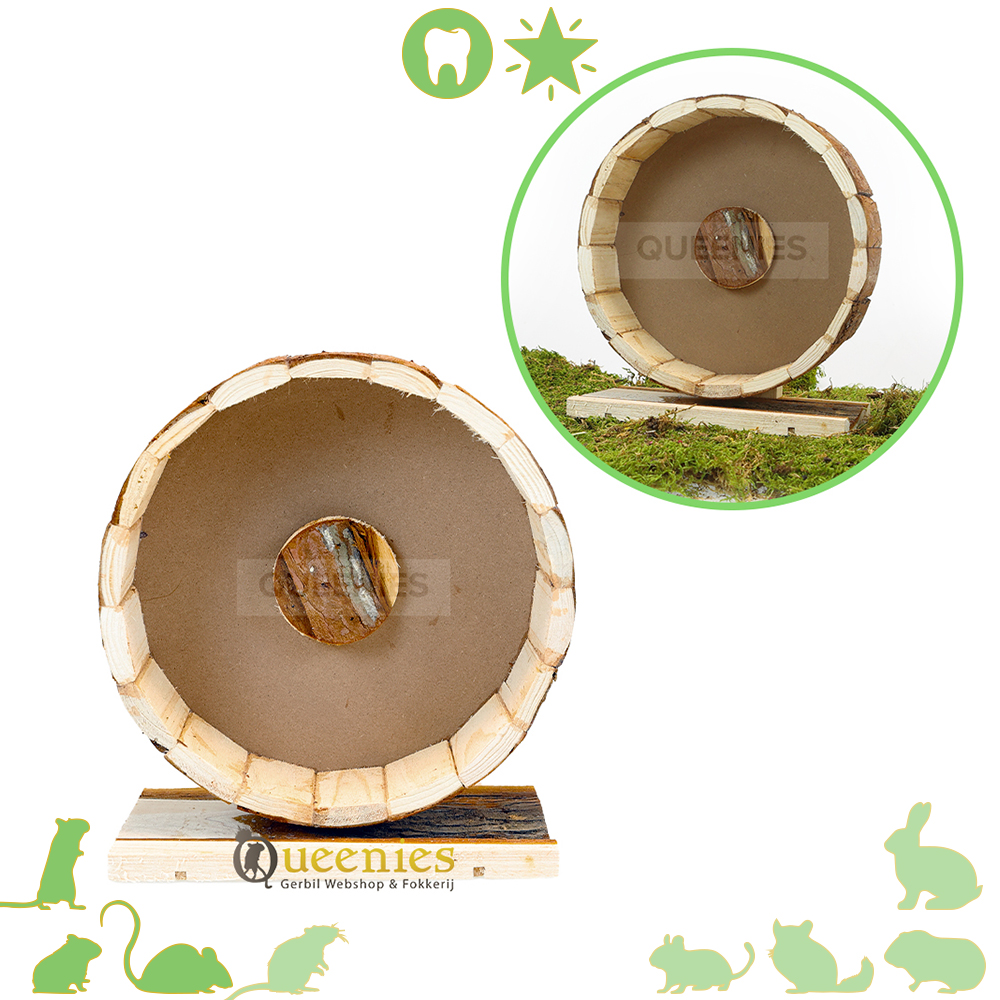 Houten Renrad 23 cm voor Gerbils en Dwerghamsters
