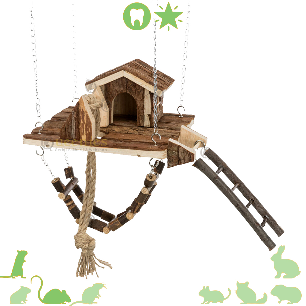 Speelplaats Janne - Attractief hang en speelhuisje