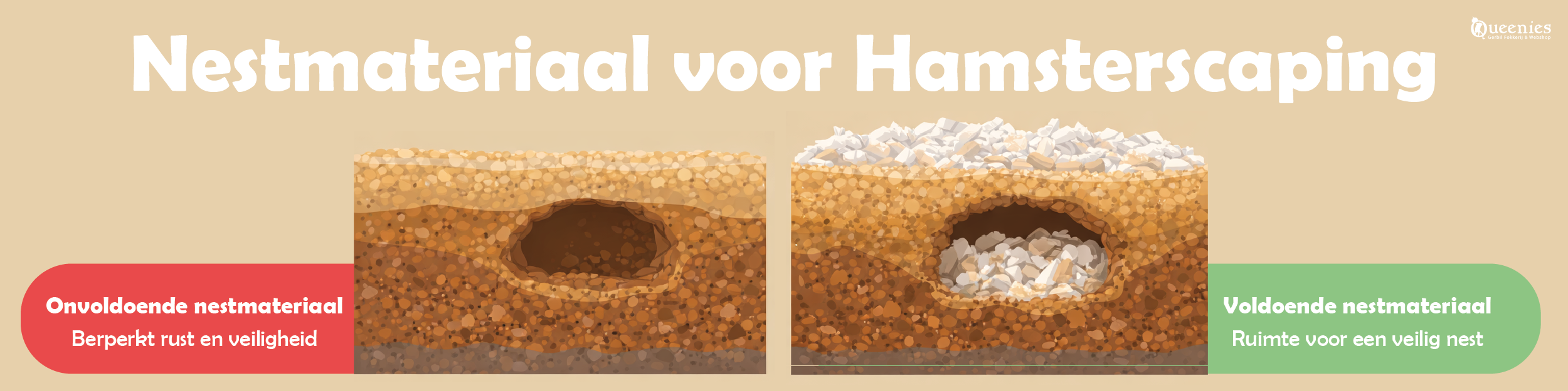 Nestmateriaal voor Hamsterscaping