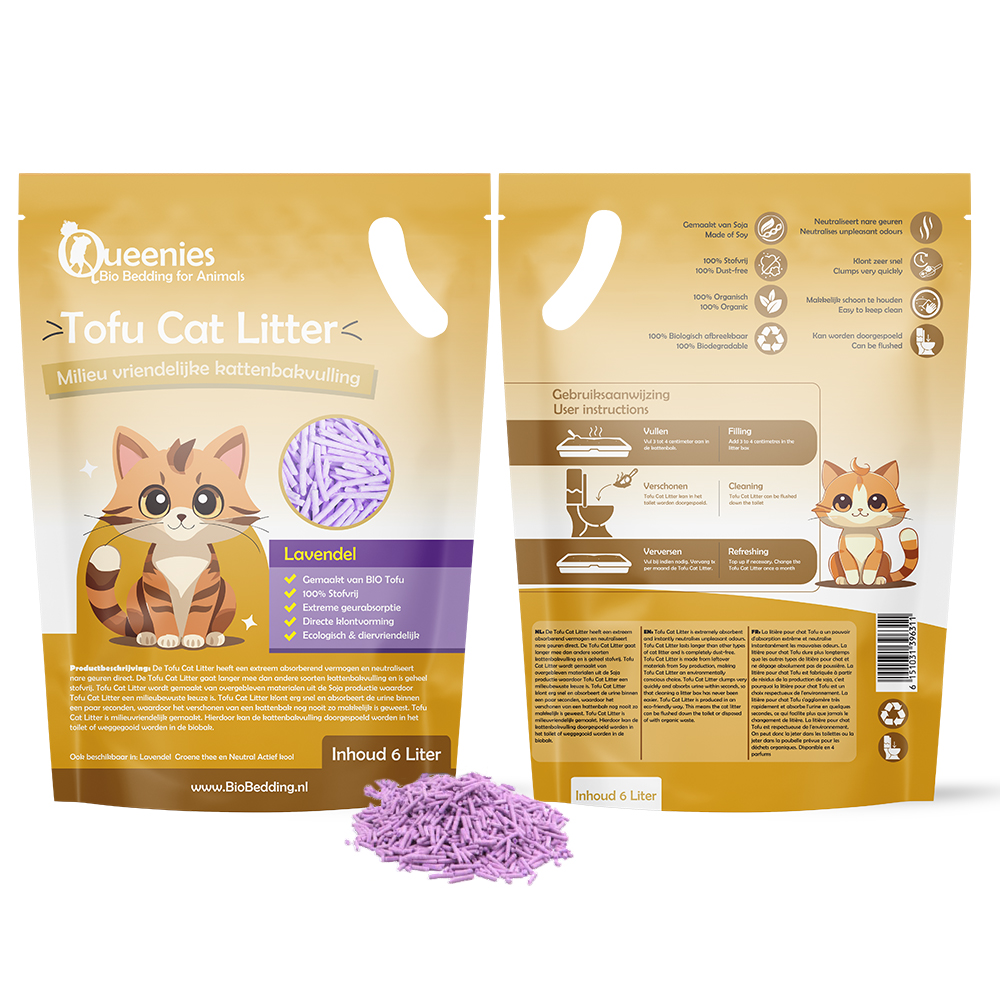 Tofu Cat Litter Lavendel van Ekoo Animal bedding