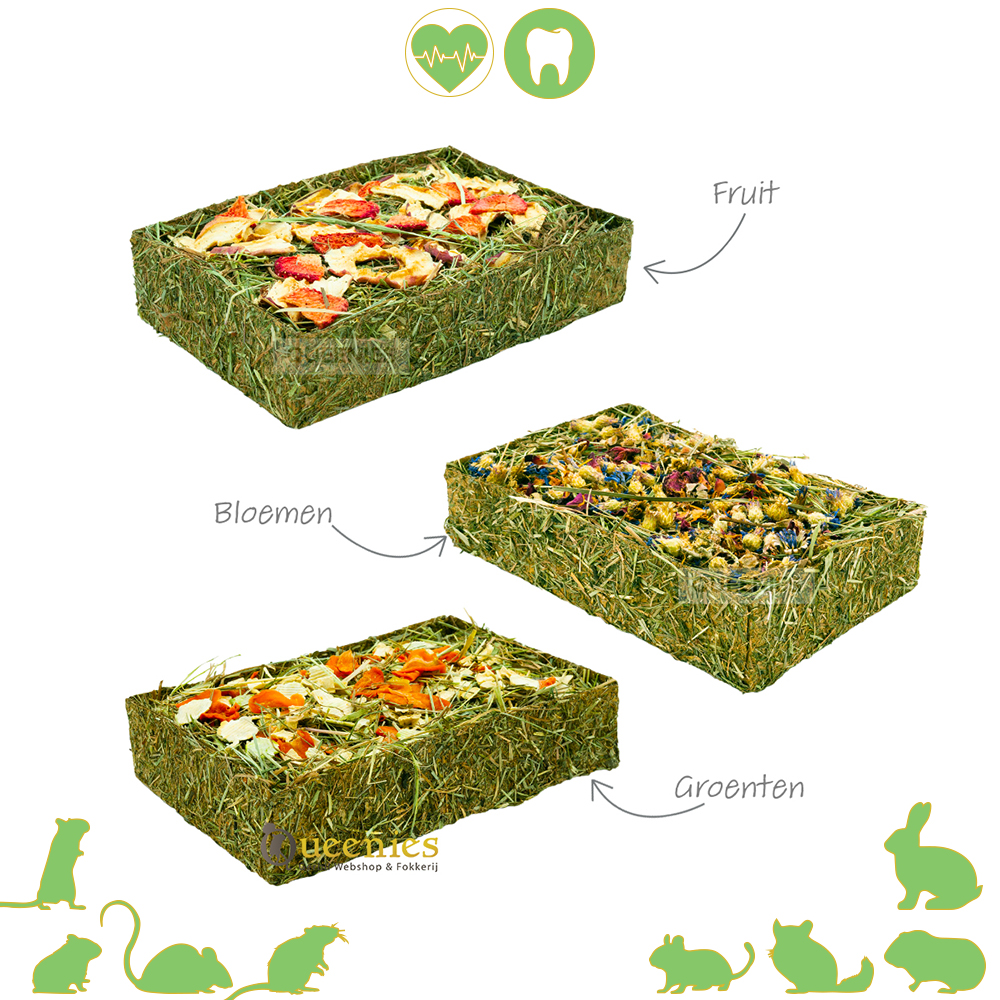 Grainless Hooi schalen met gedroogd Fruit, Bloemen of Groente 