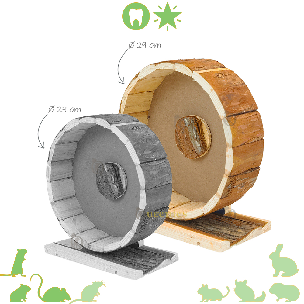 Houten renrad voor Goudhamster - Met gesloten loopvlak - 100% veilig voor Knaagdieren