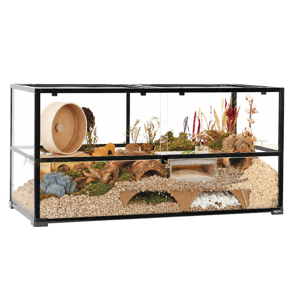 Syrische Hamster Terrarium 120x50x60 cm met schuifruiten zonder plateaus