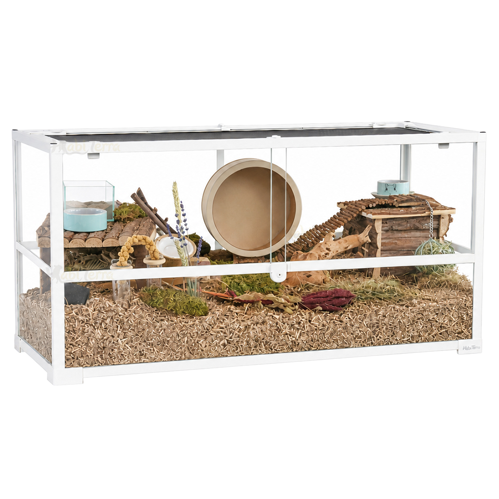 Wit Knaagdieren Terrarium 100x40x50 cm met Schuifruiten