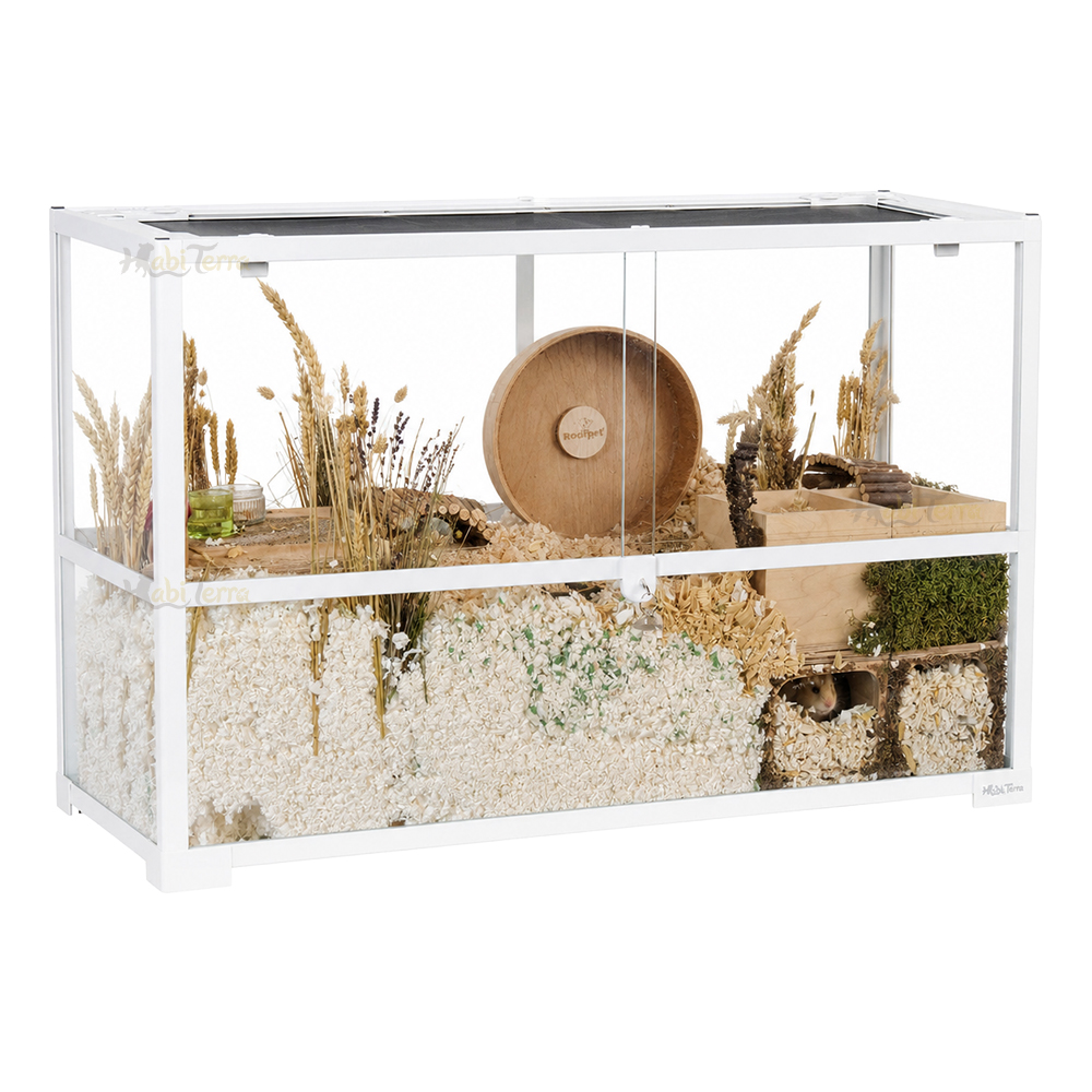 Wit Knaagdieren Terrarium 75x40x50 cm met Schuifruiten