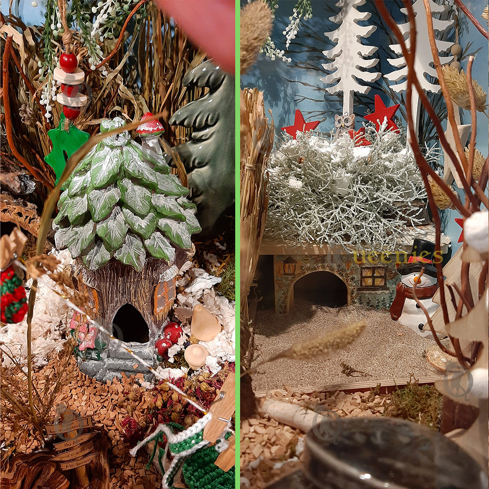 Knaagdieren huisje voor Kerstscape