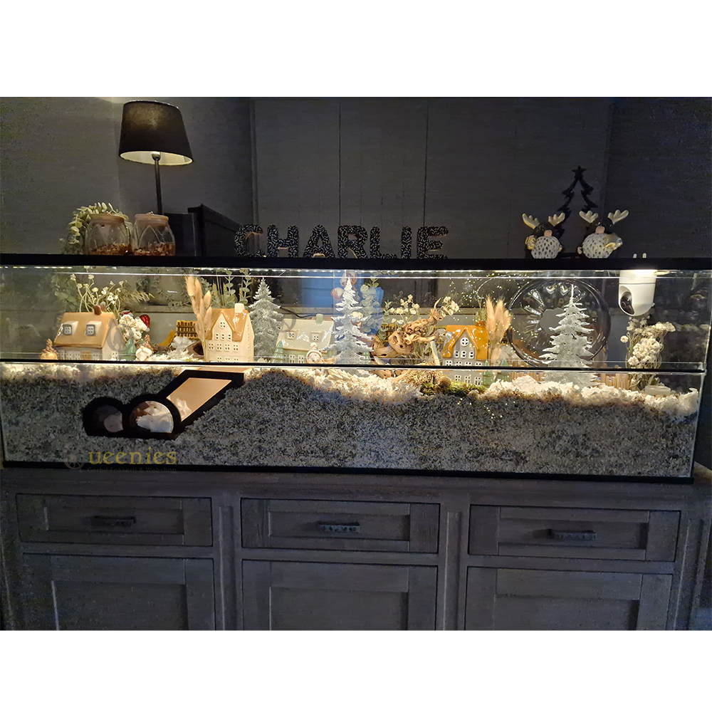 Ingericht winterscape met Kerst artikelen
