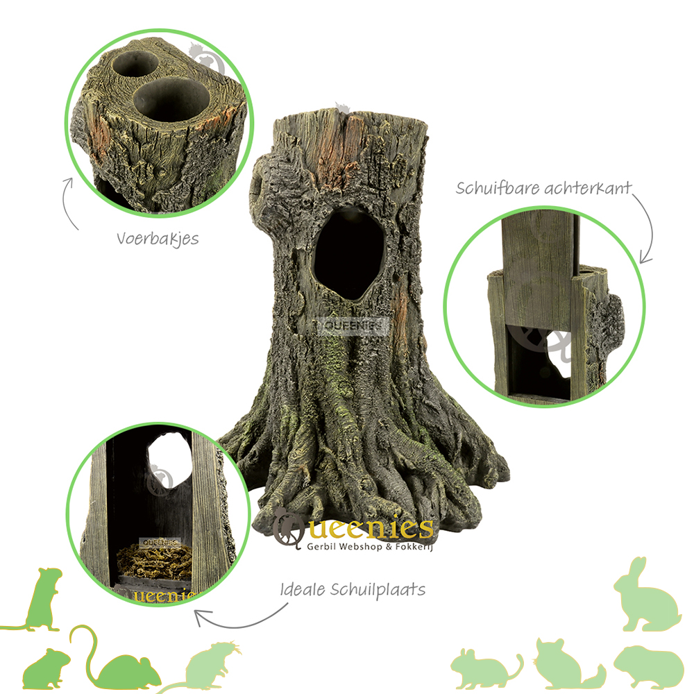 Boomstam Huis voor Hamsterscaping 25 cm