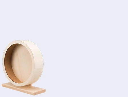 Links onderin staat een houten loopwiel