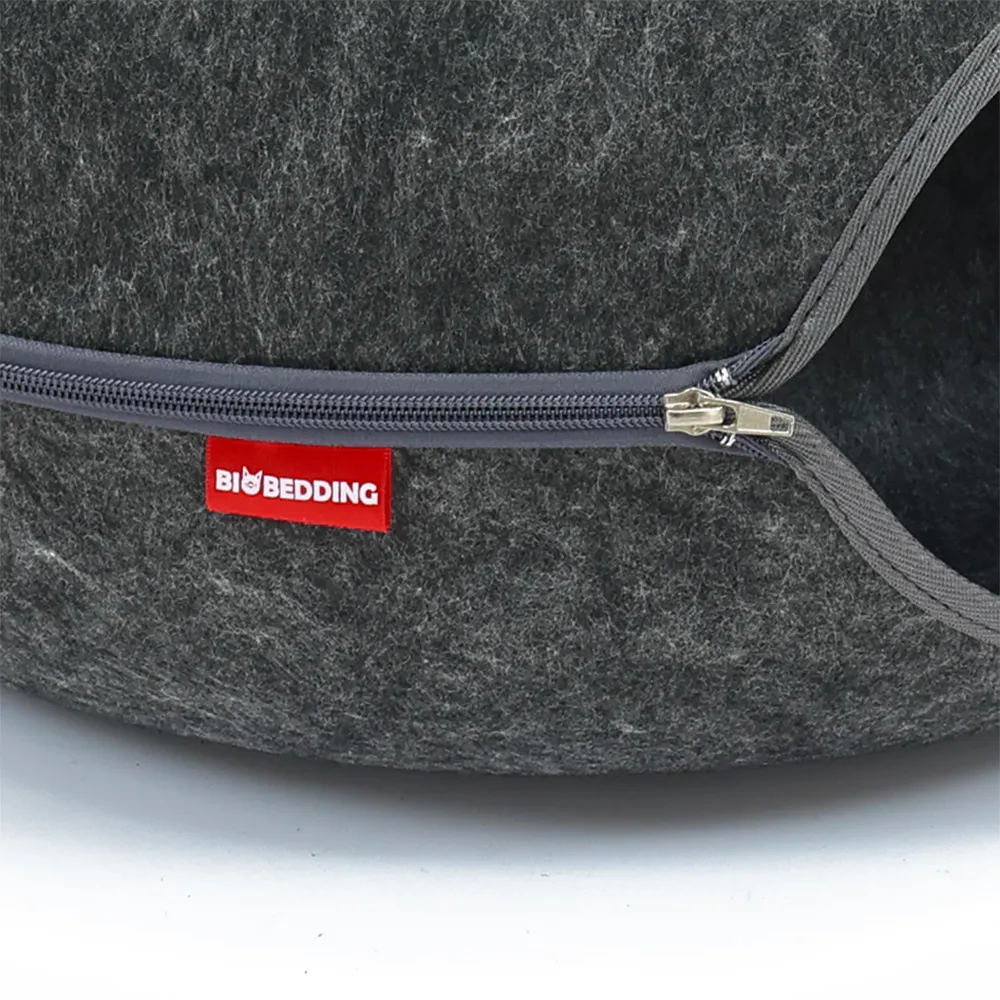 Lucky Sign - Kattenmand, kattentunnel van vilt, kattenbed, multifunctionele kattensofa, gezellig kattenspeelgoed voor eindeloos plezier, kattenkussen, 50 x 50 x 20 cm, donkergrijs