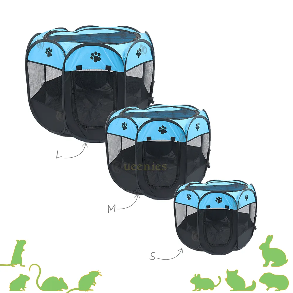 Metalen Vrijloopren Kleine Dieren - Uitloop Omheining Kooi 144 X 74 X 46 Cm
