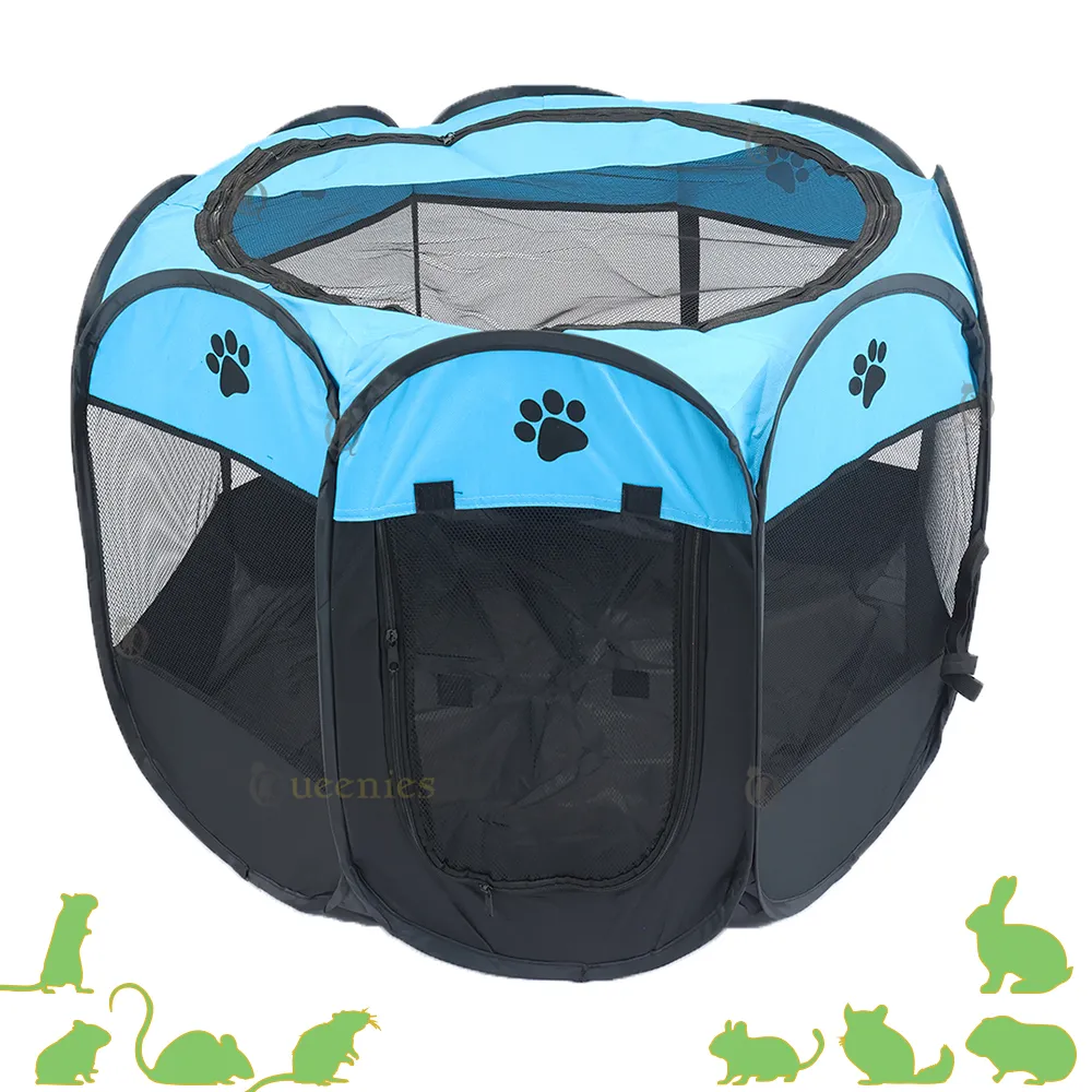 Lighterday Draagbare puppyren, puppybox, hondenbox, opvouwbaar kattenverblijf, waterdichte Oxford stoffen box, hond, kattenkooi, hondenkooi voor katten, honden, konijnen(Roze, S, 8