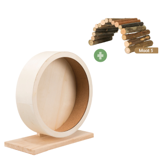 Blank houten loopwiel met wilgembrug