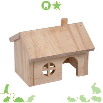 Boerderij huisje Hendrik Blank van hout voor hamsters en gerbils