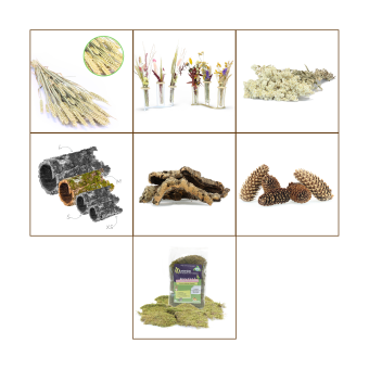 Natuurlijke decoratie pakket voor kleine knaagdieren