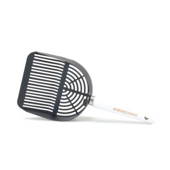 Carbon steel kattenbakschep met wit handvat