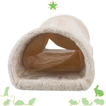 Zachte pluche schuiltunnel voor dwergkonijn