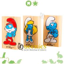 De smurfen domino blokjes voor knaagdieren