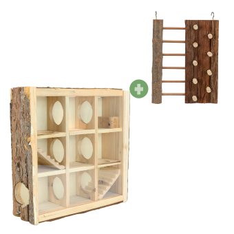 Houten doolhof toren voor Gerbils