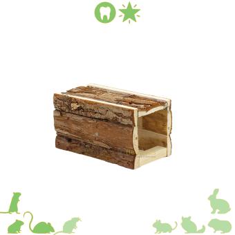 houten tunnel vierkant 15 cm schorshout
