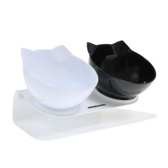 Dubbele Katten voerbak - Zwart Wit Design