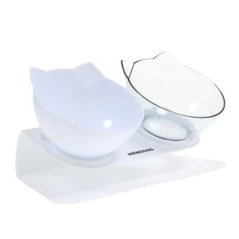 Dubbele katten voerbak wit transparant design