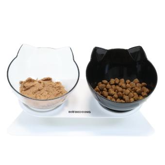 Kattenkom zwart en transparant voor droogvoer en natvoer