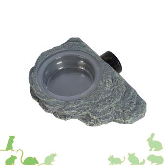 Magnetische voerbak met rotslook voor terrarium