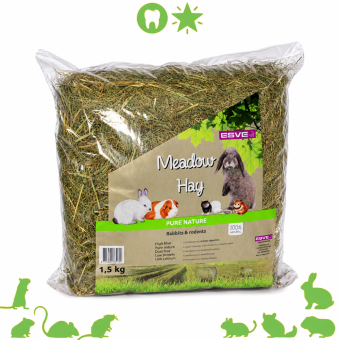 Meadow Hay 1,5 kg - Natuurlijk weidehooi voor Knaagdieren