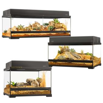 EX Pro Terrarium Zwart glazen terrarium met zwarte afwerking