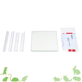 Terrarium plateau 20 x 20 cm van gehard glas en ABS frame