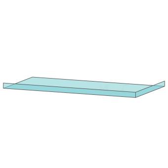 Lang plateau met gehard glas voor terrarium