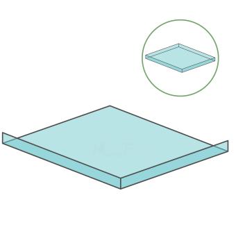 Terrarium plateau 20 x 20 cm van gehard glas en ABS frame