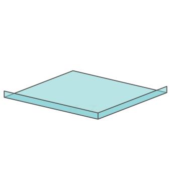 Verhoogd platform van glas voor terrarium met opstaande rand