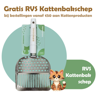 Gratis RVS Kattenbakschep bij bestellingen vanaf €50 aan kattenproducten