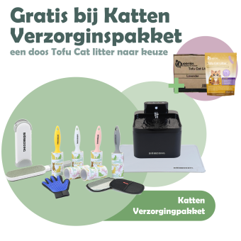Katten verzorgingspakket met lavendel tofu kattenbakvulling