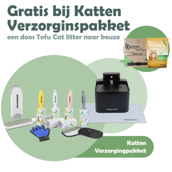 Katten verzorgingspakket met groene thee tofu kattenbakvulling