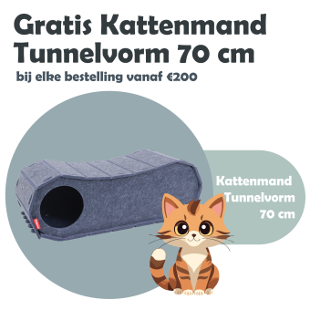 Gratis Kattenmand Tunnelvorm 70 cm bij €150 kattenartikelen