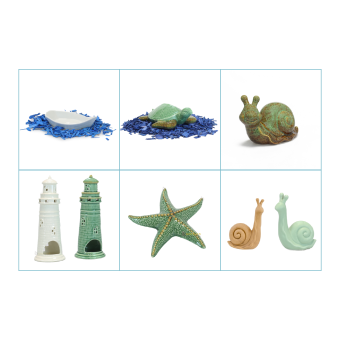 Hamsterscape Starter Strand met keramische decoraties