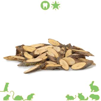 Ovale houtschijven 250 gram natuurlijk hout voor hamsterscaping
