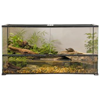 Breed glazen paludarium met dubbele deuren