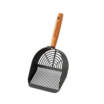 Carbon Steel Kattenbakschep met houten handvat voor dagelijks gebruik