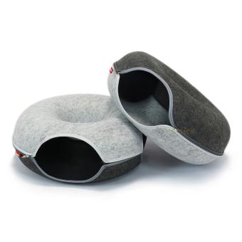 Donut Duo Color Edition – stijlvolle kattenmand van vilt in twee kleuren