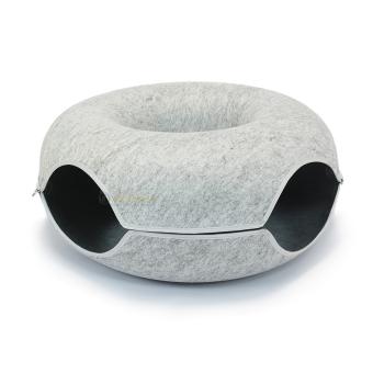 Donut White Edition XL 60 cm kattenmand van vilt met dubbele ingang