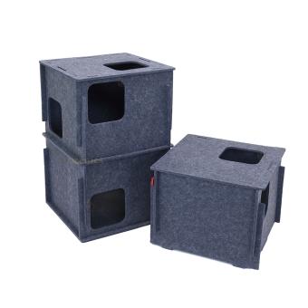 Opgebouwde Katten speeltoren XL met drie verdiepingen