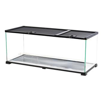 Glazen terrarium met uitneembare bak voor zand en bodembedekking