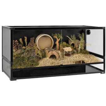 Knock down glazen terrarium 120x60x60 cm met schuifruiten