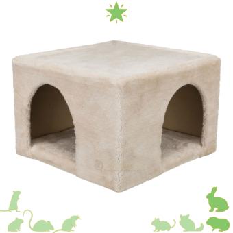 Zacht konijnen huisje met twee ingangen