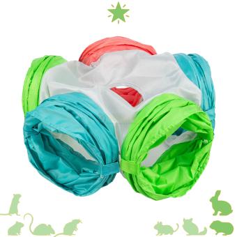 Speeltunnel voor konijnen met vijf tunnels