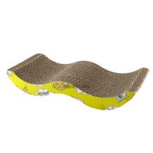 Krabplank van karton met golvend ontwerp geel